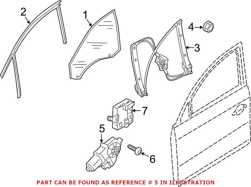 Audi VW Power Window Motor 5Q4959802B